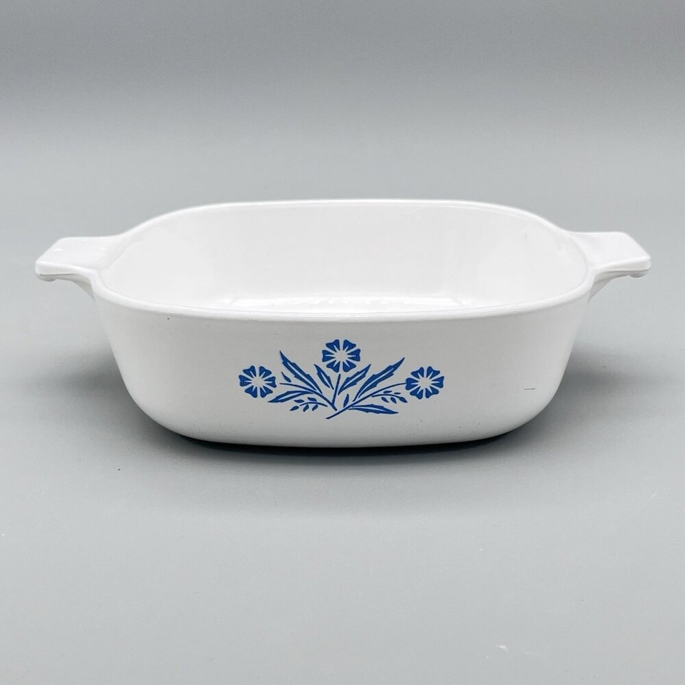 Vintage Corning P-1-B 1Qt Blue Cornflower Casserole Dish *No Lid* - B